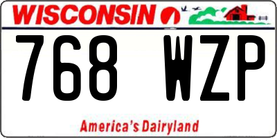 WI license plate 768WZP