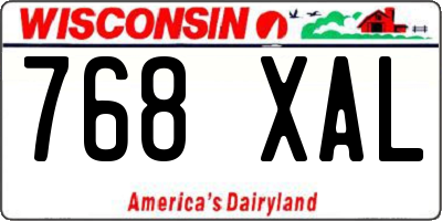 WI license plate 768XAL