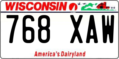WI license plate 768XAW