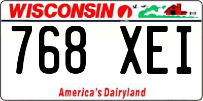 WI license plate 768XEI