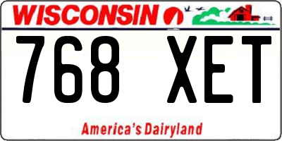WI license plate 768XET