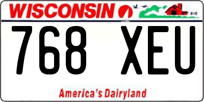 WI license plate 768XEU