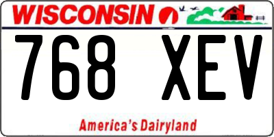 WI license plate 768XEV