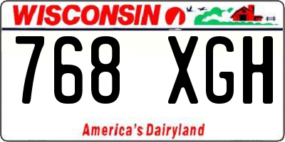 WI license plate 768XGH