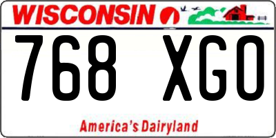 WI license plate 768XGO