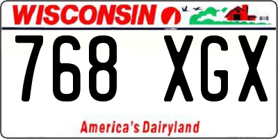 WI license plate 768XGX