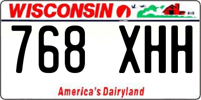 WI license plate 768XHH