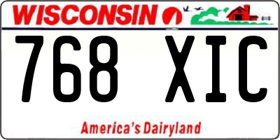 WI license plate 768XIC