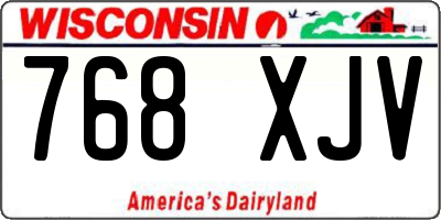 WI license plate 768XJV