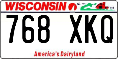 WI license plate 768XKQ