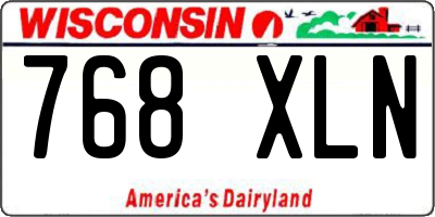 WI license plate 768XLN