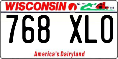 WI license plate 768XLO