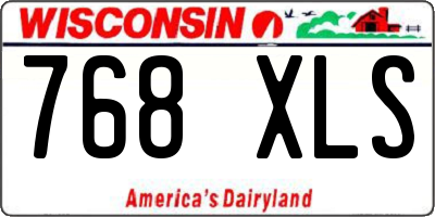 WI license plate 768XLS