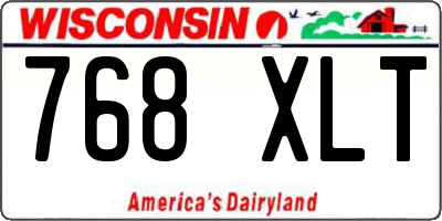 WI license plate 768XLT