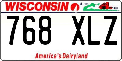 WI license plate 768XLZ