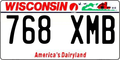 WI license plate 768XMB