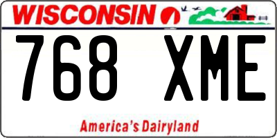WI license plate 768XME