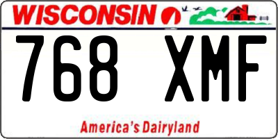 WI license plate 768XMF