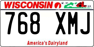 WI license plate 768XMJ