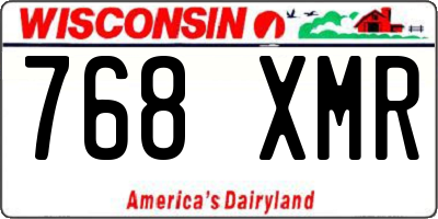 WI license plate 768XMR