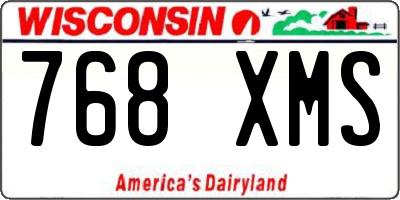 WI license plate 768XMS
