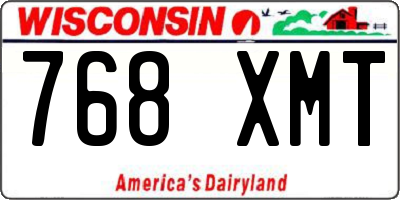 WI license plate 768XMT