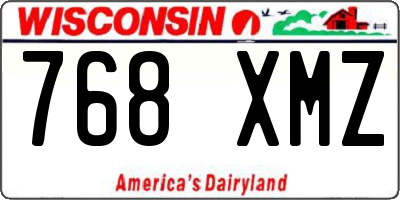 WI license plate 768XMZ