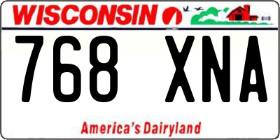 WI license plate 768XNA