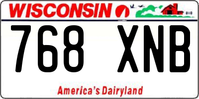 WI license plate 768XNB