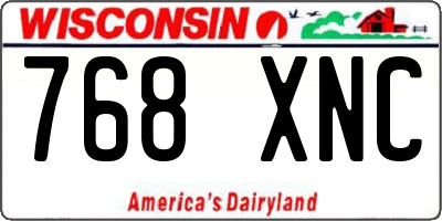 WI license plate 768XNC