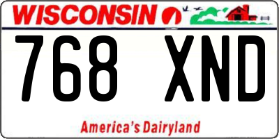 WI license plate 768XND