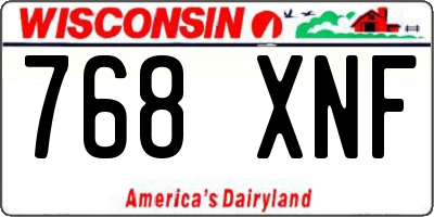 WI license plate 768XNF