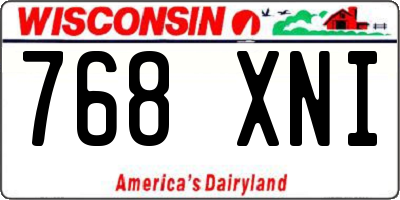 WI license plate 768XNI