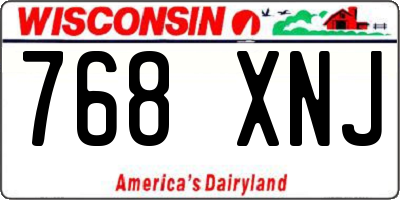 WI license plate 768XNJ