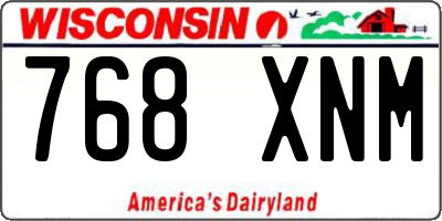 WI license plate 768XNM