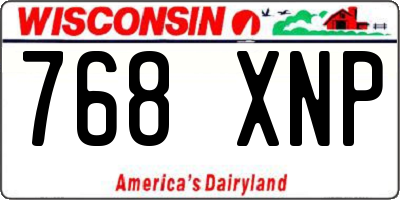 WI license plate 768XNP