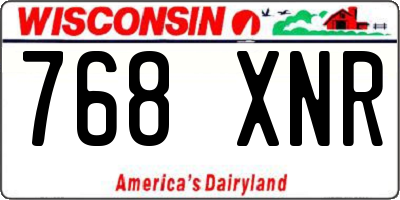 WI license plate 768XNR