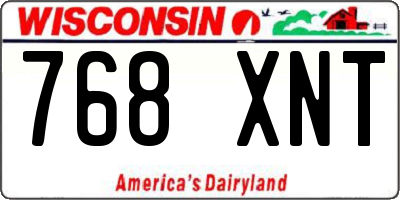 WI license plate 768XNT