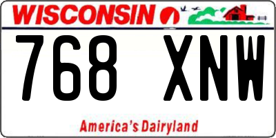 WI license plate 768XNW