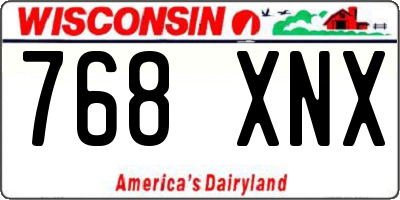 WI license plate 768XNX