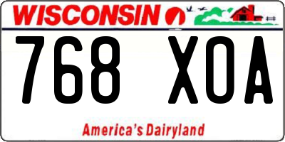 WI license plate 768XOA