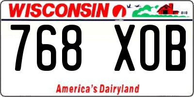 WI license plate 768XOB