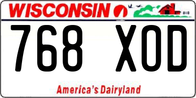 WI license plate 768XOD