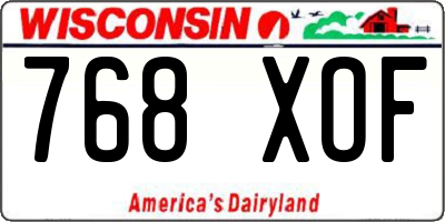 WI license plate 768XOF