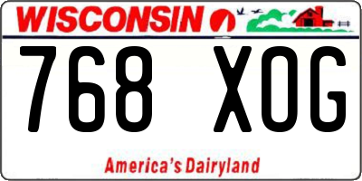 WI license plate 768XOG