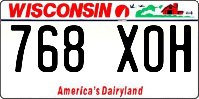 WI license plate 768XOH
