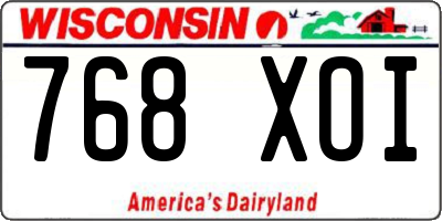 WI license plate 768XOI