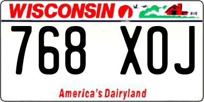 WI license plate 768XOJ