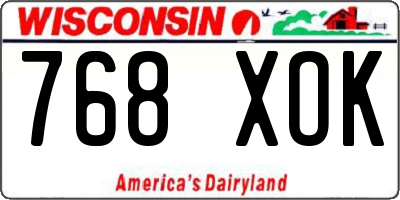 WI license plate 768XOK