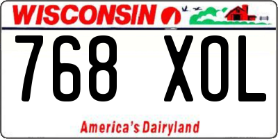 WI license plate 768XOL